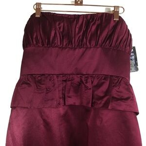 Kay Unger evening strapless dress with ruched bust